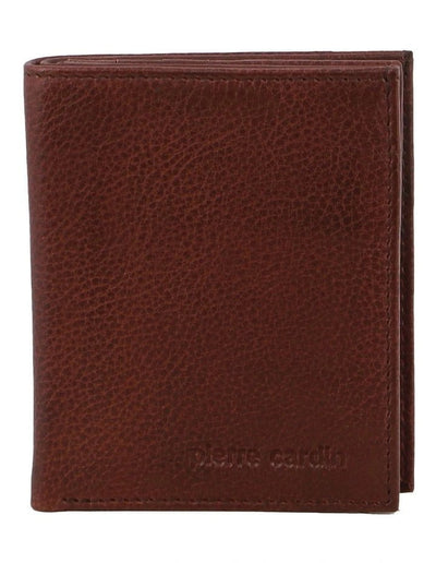 Pierre Cardin Mens Slim Bi-Fold Leather Wallet Rustic w/ RFID Protection in Brown Payday Deals
