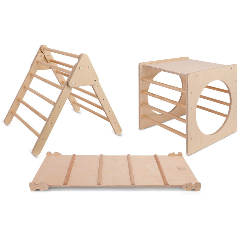 Pikler Climbing Frame Package with Slide, Cube & Triangle Payday Deals