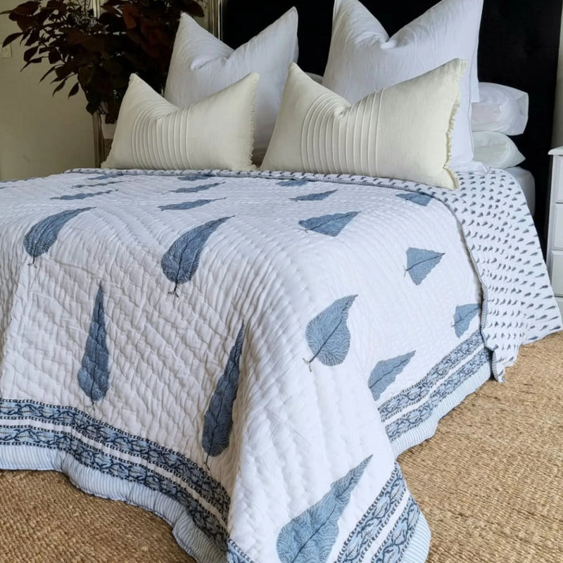 Pine Tree Reversible Quilt - Grey (King - 228 cm x 274 cm) Payday Deals