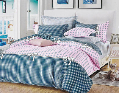 Pink Dots Queen Size Bed Quilt/Doona/Duvet Doona Duvet Cover Set