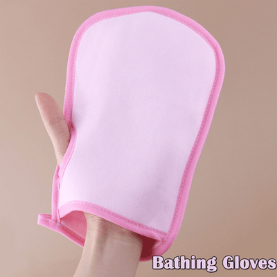 Pink universal Double-Side Super Soft Exfoliating Bath Mitt Shower Gloves Body Clean Payday Deals
