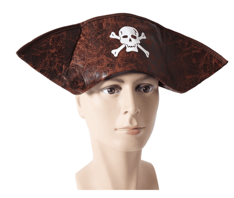 PIRATE HAT Costume Accessory Tricorn Captain Cap Halloween Fancy Dress Carribean Payday Deals