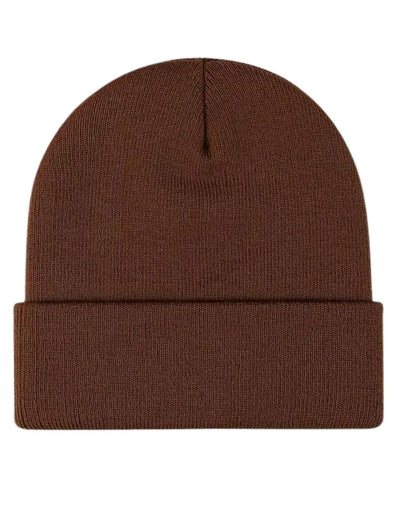PLAIN BEANIE Unisex Mens Womens Winter Warm Hat Ski Cap Knit One Size - Brown