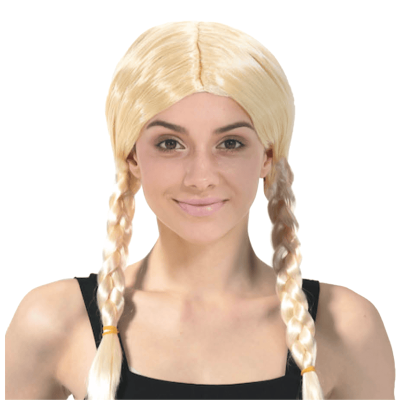 PLAITED WIG Braided Costume Party Hair Schoolgirl Dress Up School - Blonde Payday Deals