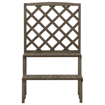 Plant Stand with Trellis Grey 70x42x115 cm Solid Fir Wood Payday Deals