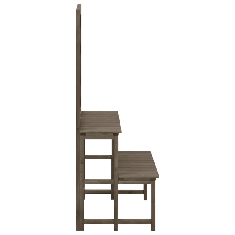 Plant Stand with Trellis Grey 70x42x115 cm Solid Fir Wood Payday Deals