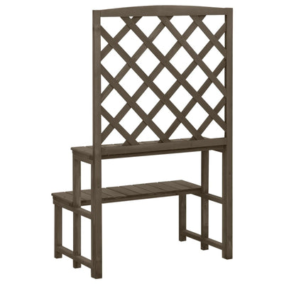 Plant Stand with Trellis Grey 70x42x115 cm Solid Fir Wood Payday Deals
