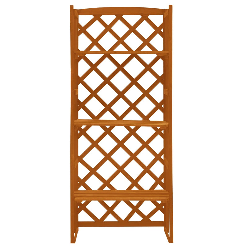 Plant Stand with Trellis Orange 60x30x140 cm Solid Firwood Payday Deals