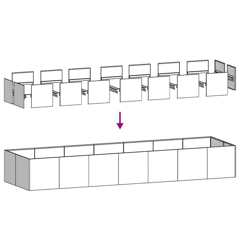 Planter 280x80x40 cm Galvanised Steel Payday Deals