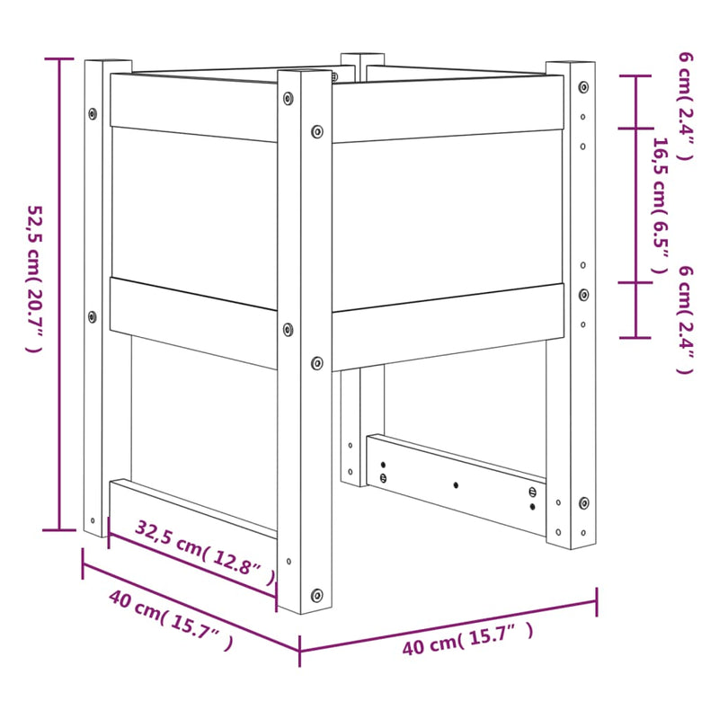 Planter 40x40x52.5 cm Solid Wood Pine Payday Deals