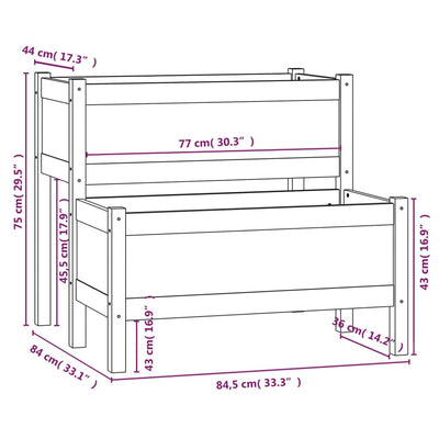 Planter 84.5x84x75 cm Solid Wood Pine Payday Deals