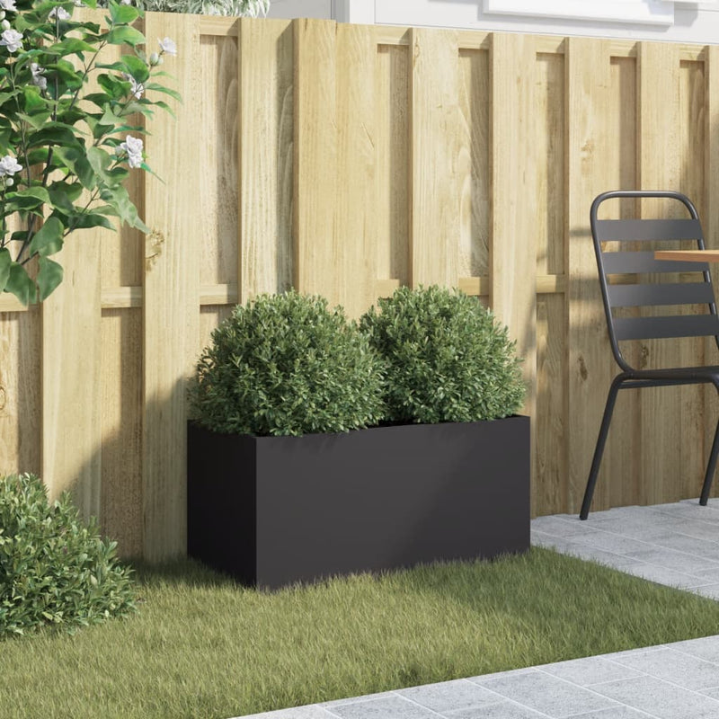 Planter Black 62x30x29 cm Steel Payday Deals