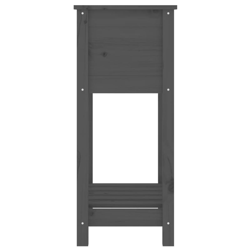 Planter with Shelf Grey 54x34.5x81 cm Solid Wood Pine Payday Deals