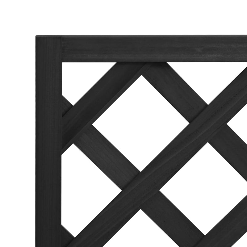 Planter with Trellis Black Solid Wood Fir Payday Deals