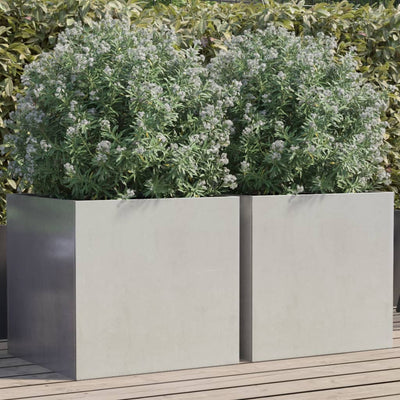 Planters 2 pcs Silver 49x47x46 cm Stainless Steel Payday Deals