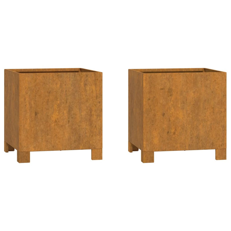 Planters with Legs 2 pcs Rusty 32x30x33 cm Corten Steel Payday Deals