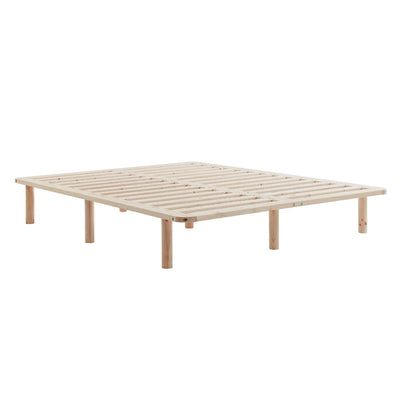 Platform Bed Base Frame Wooden Natural King Single Pinewood Payday Deals