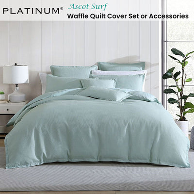 Platinum Collection Ascot Surf Waffle Quilt Cover Set King Payday Deals