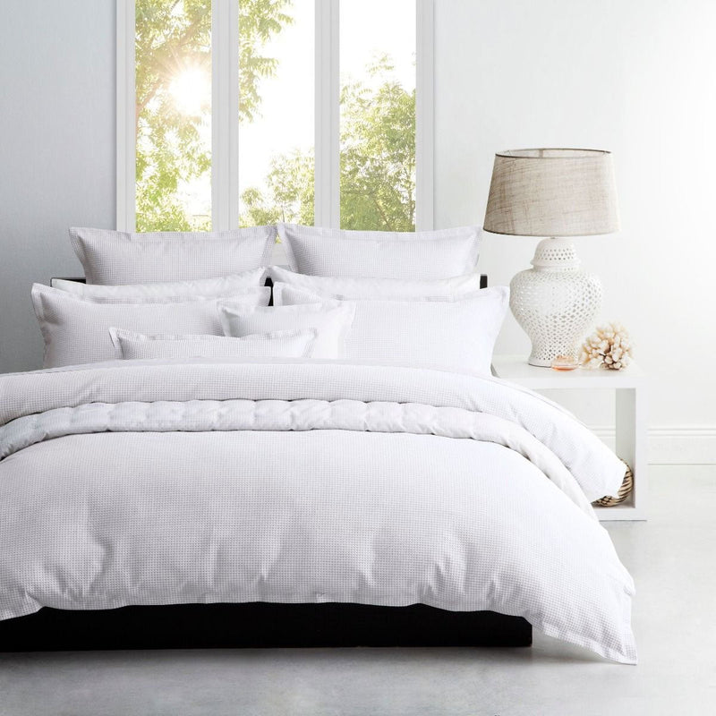 Platinum Collection Ascot White Waffle Quilt Cover Set King Payday Deals