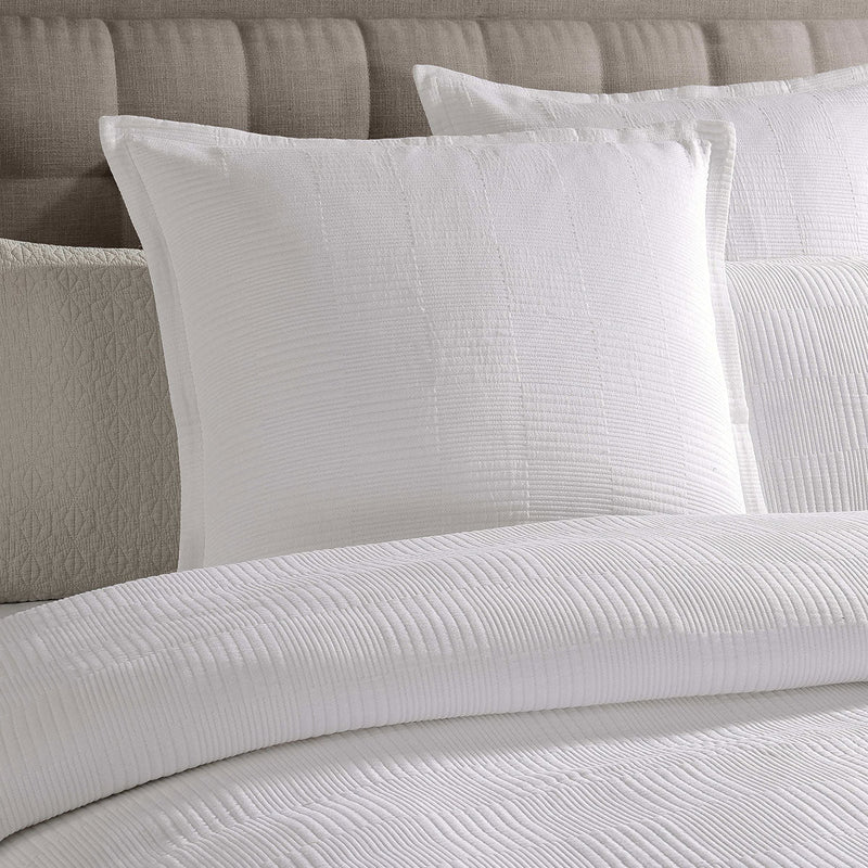 Platinum Collection Caspian White Cotton Matelasse Quilt Cover Set Super King Payday Deals