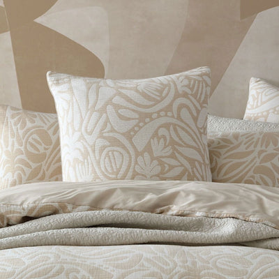 Platinum Collection Haven Caramel Polyester Cotton Jacquard Quilt Cover Set King Payday Deals