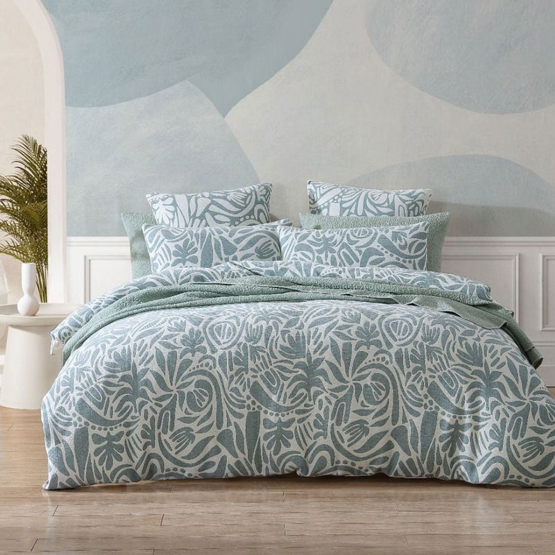 Platinum Collection Haven Surf Polyester Cotton Jacquard Quilt Cover Set King Payday Deals