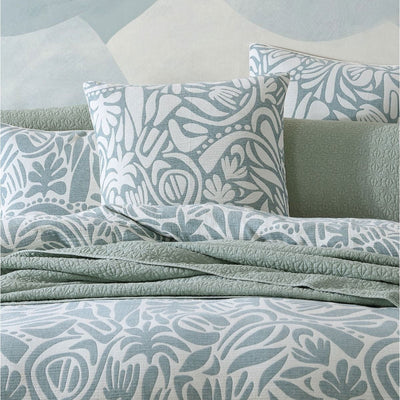 Platinum Collection Haven Surf Polyester Cotton Jacquard Quilt Cover Set King Payday Deals