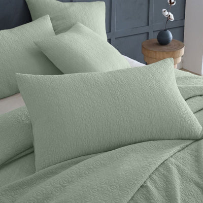 Platinum Collection Kayo Sage 100% Cotton Coverlet Queen/King Payday Deals