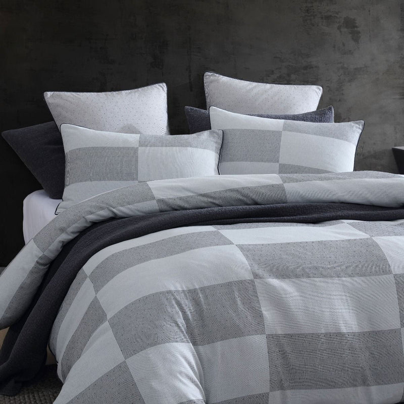 Platinum Collection Region Grey Polyester Cotton Jacquard Quilt Cover Set Super King Payday Deals