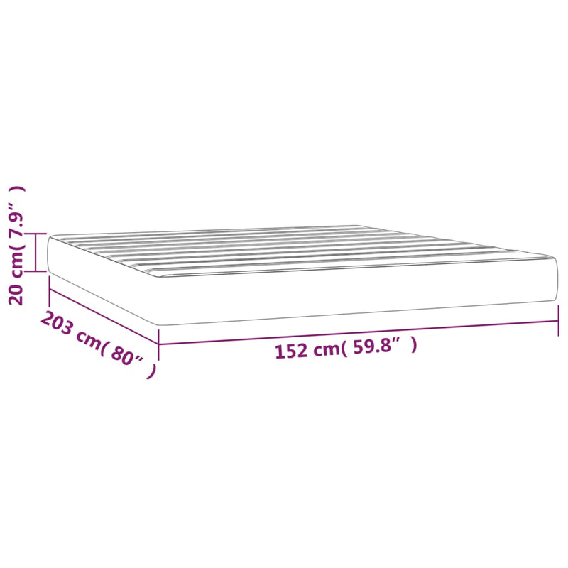 Pocket Spring Bed Mattress Black 153x203x20 cm Queen Size Fabric Payday Deals