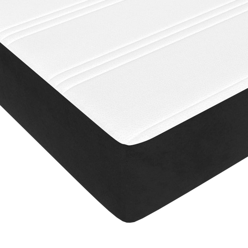 Pocket Spring Bed Mattress Black 153x203x20 cm Queen Size Velvet Payday Deals