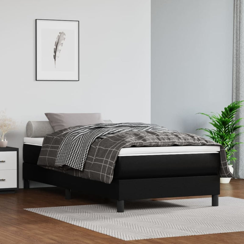 Pocket Spring Bed Mattress Black 90x190x20 cm Faux Leather Payday Deals