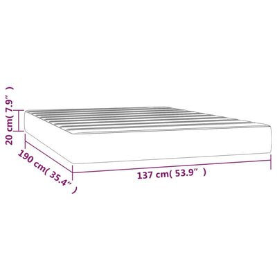 Pocket Spring Bed Mattress Dark Grey 137x190x20 cm Full Fabric Payday Deals