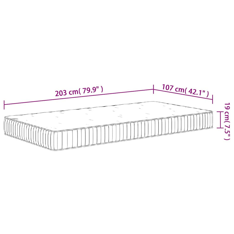 Pocket Spring Mattress Medium 107x203 cm King Single Size Payday Deals