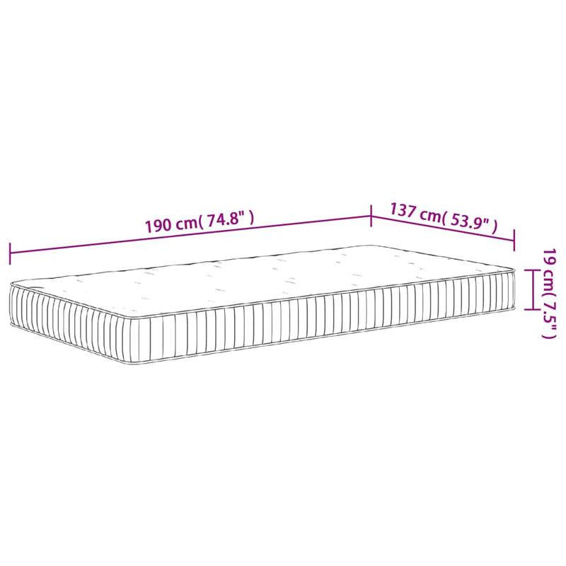 Pocket Spring Mattress Medium 137x190 cm Payday Deals