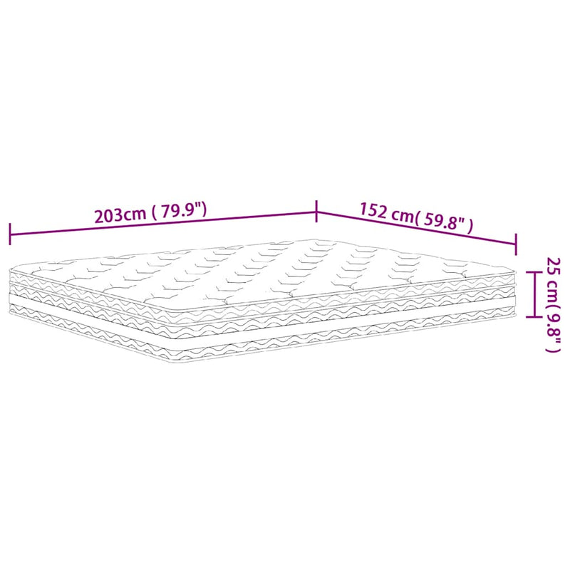 Pocket Spring Mattress Medium 152x203 cm Queen Size Payday Deals