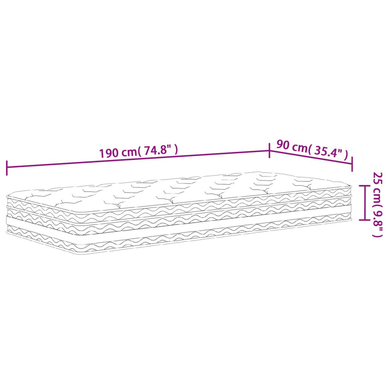 Pocket Spring Mattress Medium 90x190 cm Payday Deals