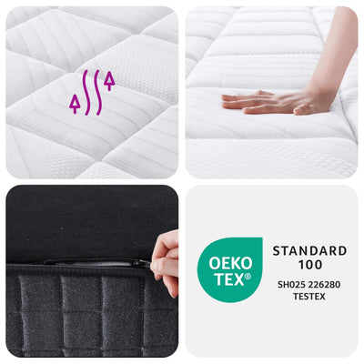 Pocket Spring Mattress Medium Firm 107x203 cm King Single Size Payday Deals