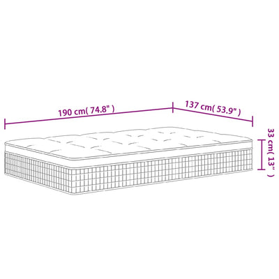 Pocket Spring Mattress Medium Firm 137x190 cm Payday Deals