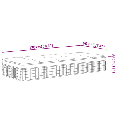 Pocket Spring Mattress Medium Firm 90x190 cm Payday Deals