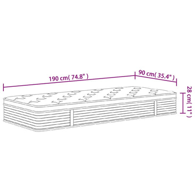 Pocket Spring Mattress Medium Plus 90x190 cm Payday Deals