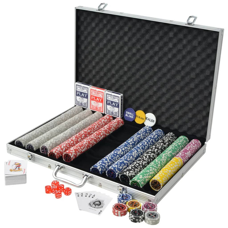 Poker Set with 1000 Laser Chips Aluminium Payday Deals