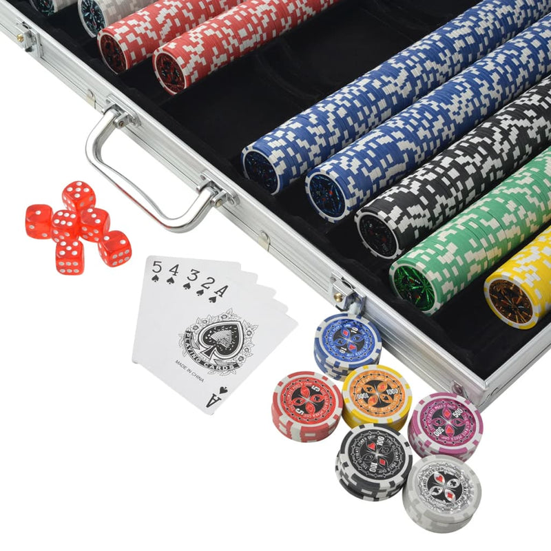 Poker Set with 1000 Laser Chips Aluminium Payday Deals