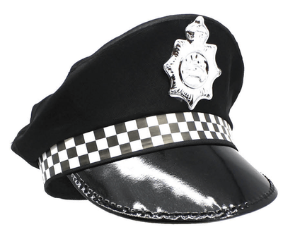 Police Officer Hat Pilot Cop Costume Party Cap Halloween Book Week - Black