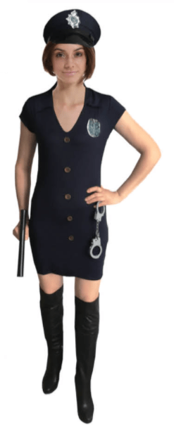 Police Woman Costume Arresting Officer Ladies Fancy Dress Halloween Party Payday Deals
