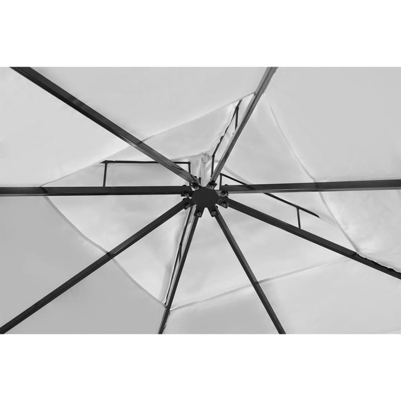 Poly Rattan Gazebo with Cream White Roof 3 x 3 m Payday Deals