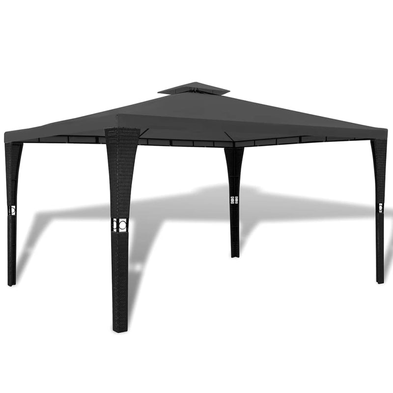 Poly Rattan Gazebo with Dark Grey Roof 3 x 4 m Payday Deals