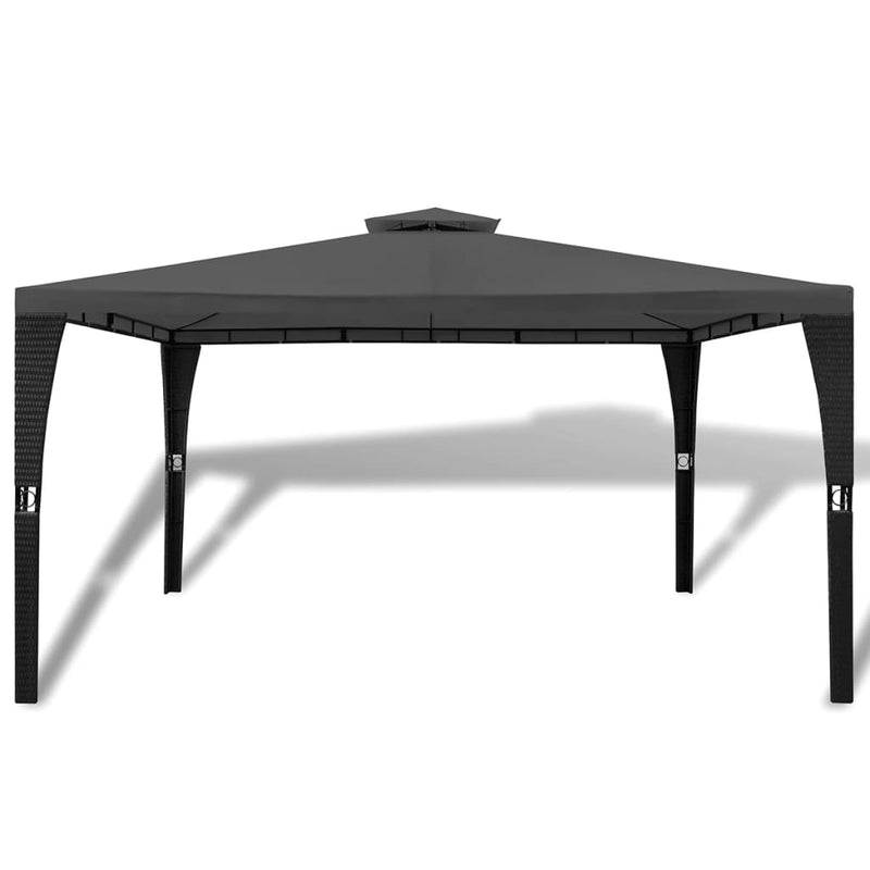 Poly Rattan Gazebo with Dark Grey Roof 3 x 4 m Payday Deals