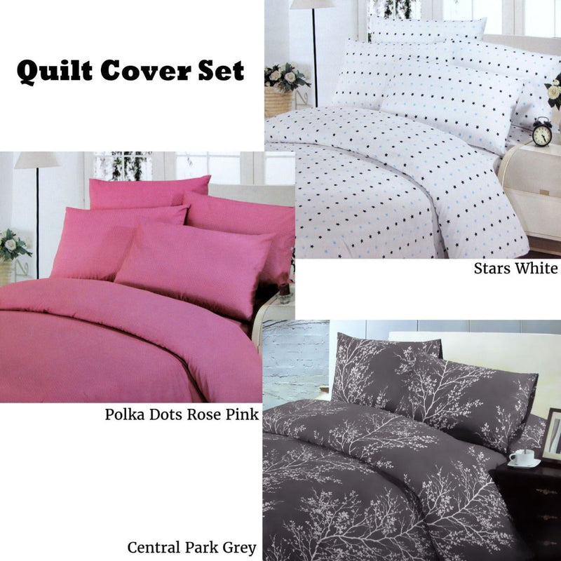Polyester Cotton Stars Quilt Cover Set Double Payday Deals