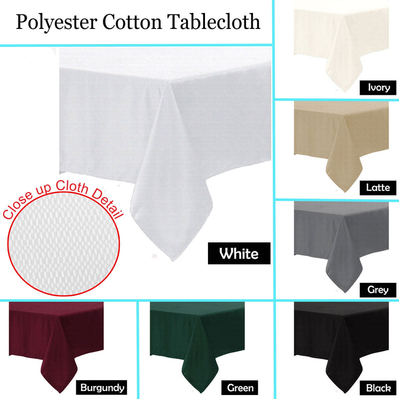 Polyester Cotton Tablecloth Ivory 180 x 180 cm Payday Deals